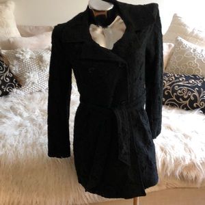 XS trench coat lace chiffon back Unusual Kensie